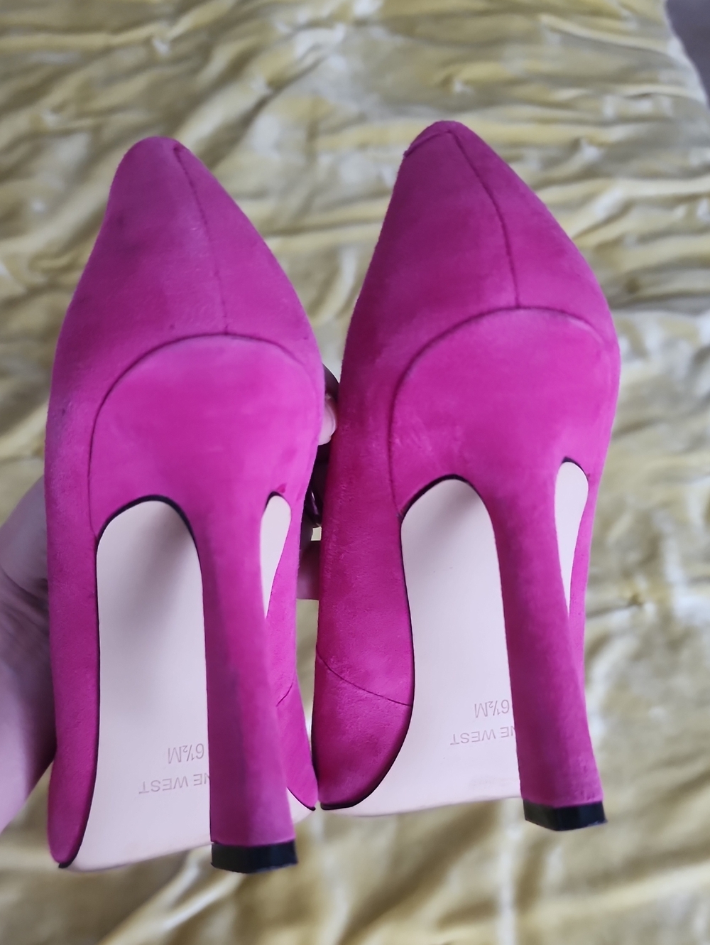 Nine West Pink Suede Heels Size 6.5 - Picture 5 of 8